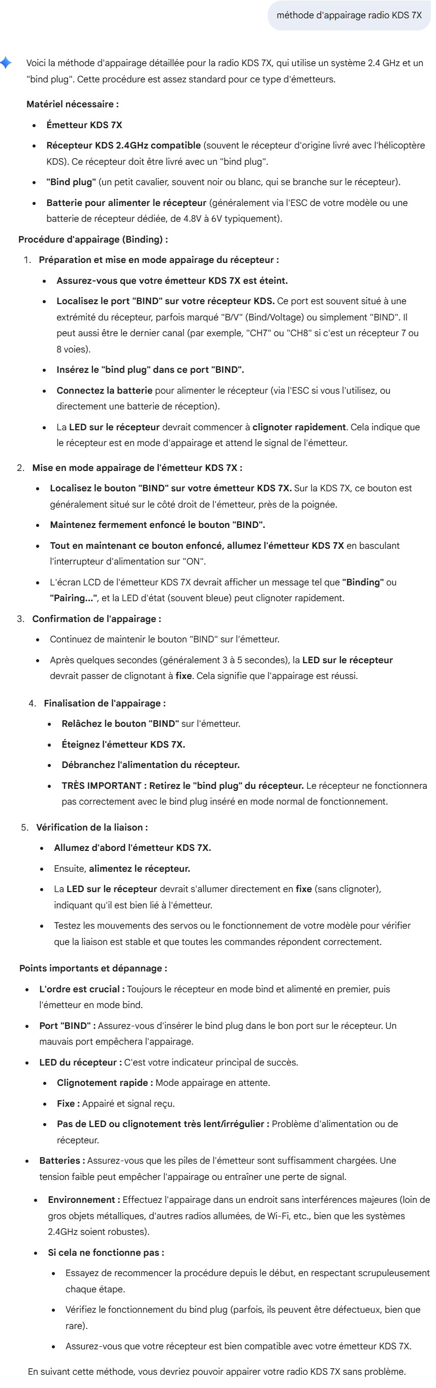 Méthode d'appairage